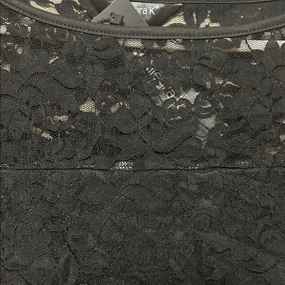 Allegra K Black Lace Blouse NWT Size M - Picture 3 of 6